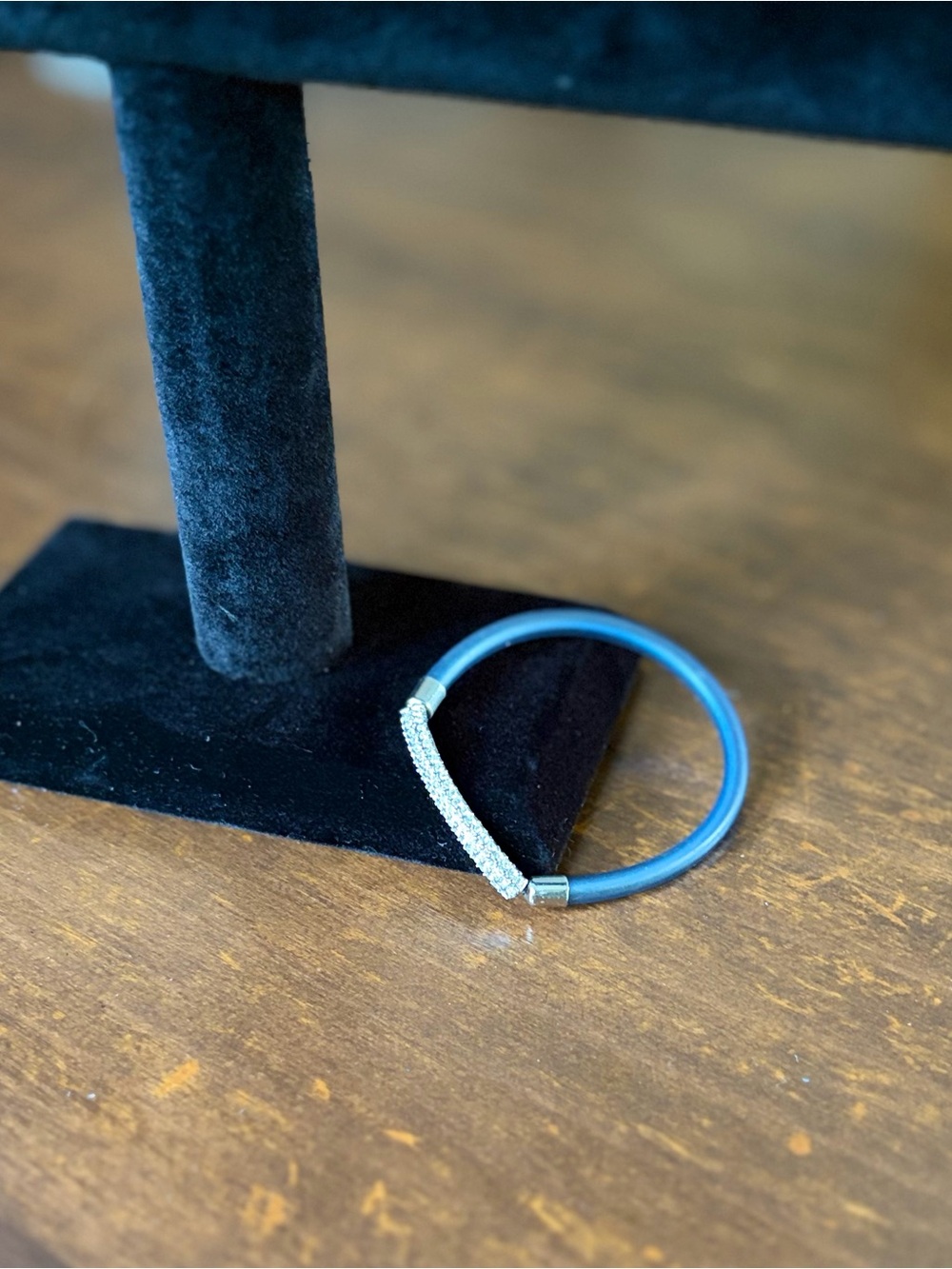 Lia Sophia Blue Bracelet with Silver Pavé Bar